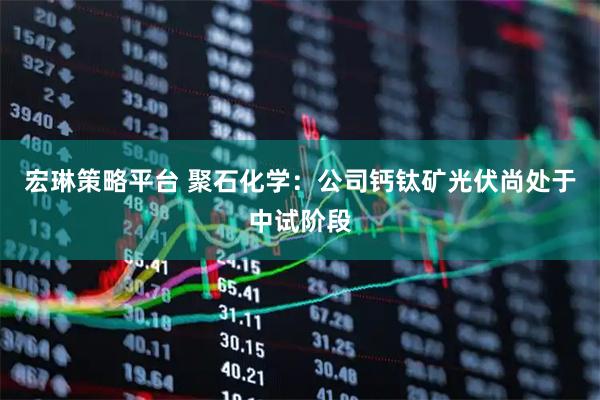 宏琳策略平台 聚石化学：公司钙钛矿光伏尚处于中试阶段