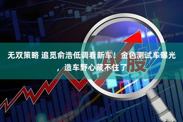 无双策略 追觅俞浩低调看新车！金色测试车曝光，造车野心藏不住了